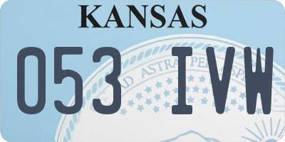 KS license plate 053IVW
