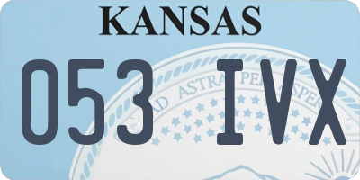 KS license plate 053IVX