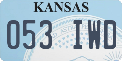 KS license plate 053IWD