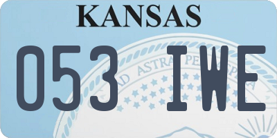 KS license plate 053IWE