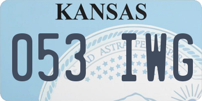KS license plate 053IWG