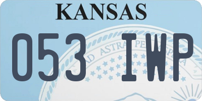 KS license plate 053IWP