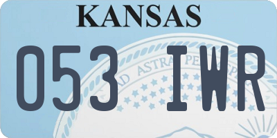 KS license plate 053IWR