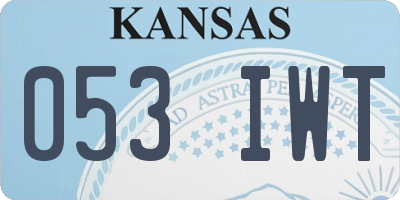 KS license plate 053IWT