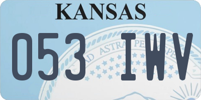 KS license plate 053IWV