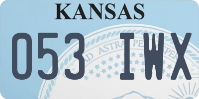 KS license plate 053IWX