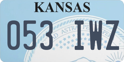 KS license plate 053IWZ