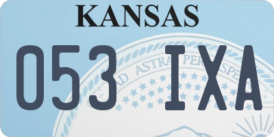 KS license plate 053IXA