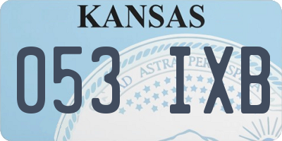 KS license plate 053IXB
