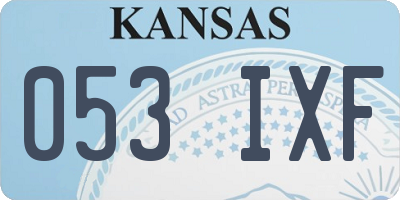 KS license plate 053IXF