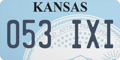 KS license plate 053IXI