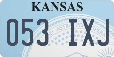 KS license plate 053IXJ