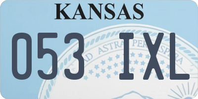 KS license plate 053IXL