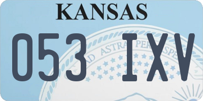 KS license plate 053IXV