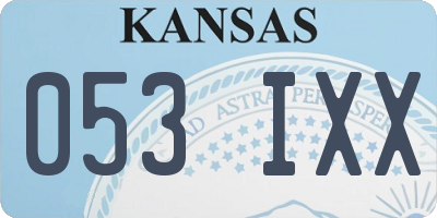 KS license plate 053IXX