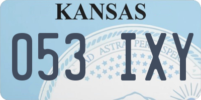 KS license plate 053IXY