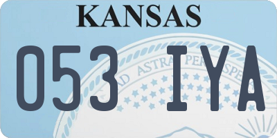 KS license plate 053IYA