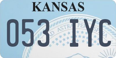 KS license plate 053IYC