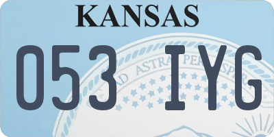 KS license plate 053IYG
