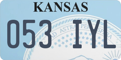 KS license plate 053IYL