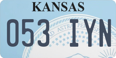 KS license plate 053IYN