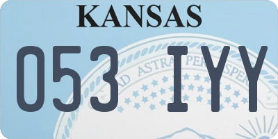 KS license plate 053IYY