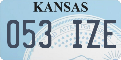 KS license plate 053IZE