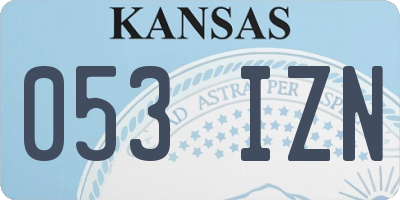 KS license plate 053IZN
