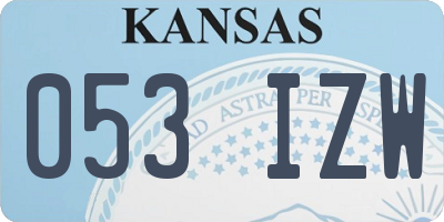 KS license plate 053IZW