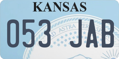 KS license plate 053JAB