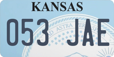 KS license plate 053JAE