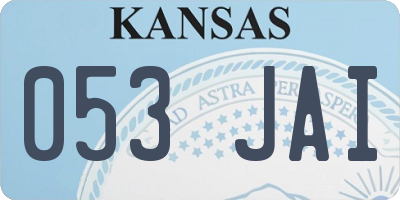 KS license plate 053JAI
