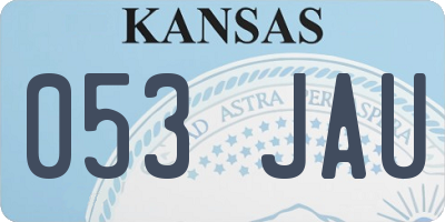 KS license plate 053JAU