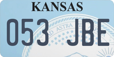 KS license plate 053JBE