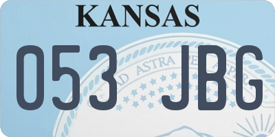 KS license plate 053JBG
