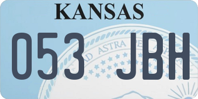 KS license plate 053JBH
