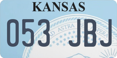 KS license plate 053JBJ