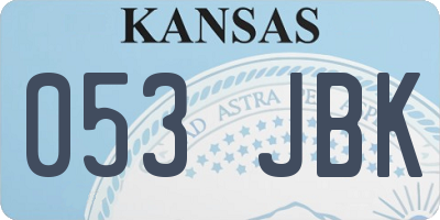KS license plate 053JBK