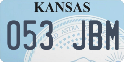 KS license plate 053JBM