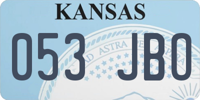 KS license plate 053JBO