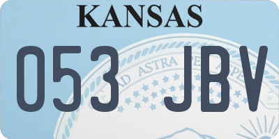 KS license plate 053JBV