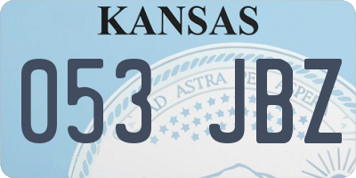 KS license plate 053JBZ