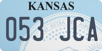 KS license plate 053JCA