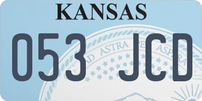 KS license plate 053JCD