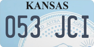 KS license plate 053JCI