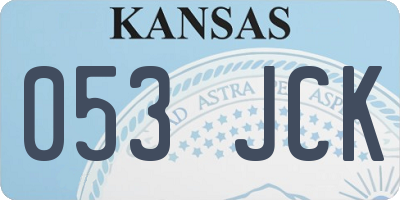 KS license plate 053JCK