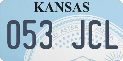 KS license plate 053JCL