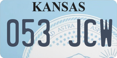 KS license plate 053JCW