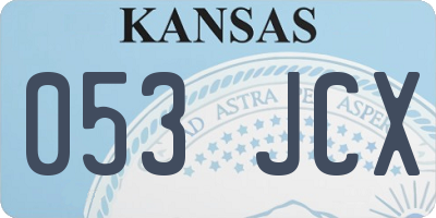 KS license plate 053JCX
