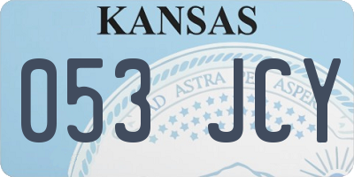KS license plate 053JCY